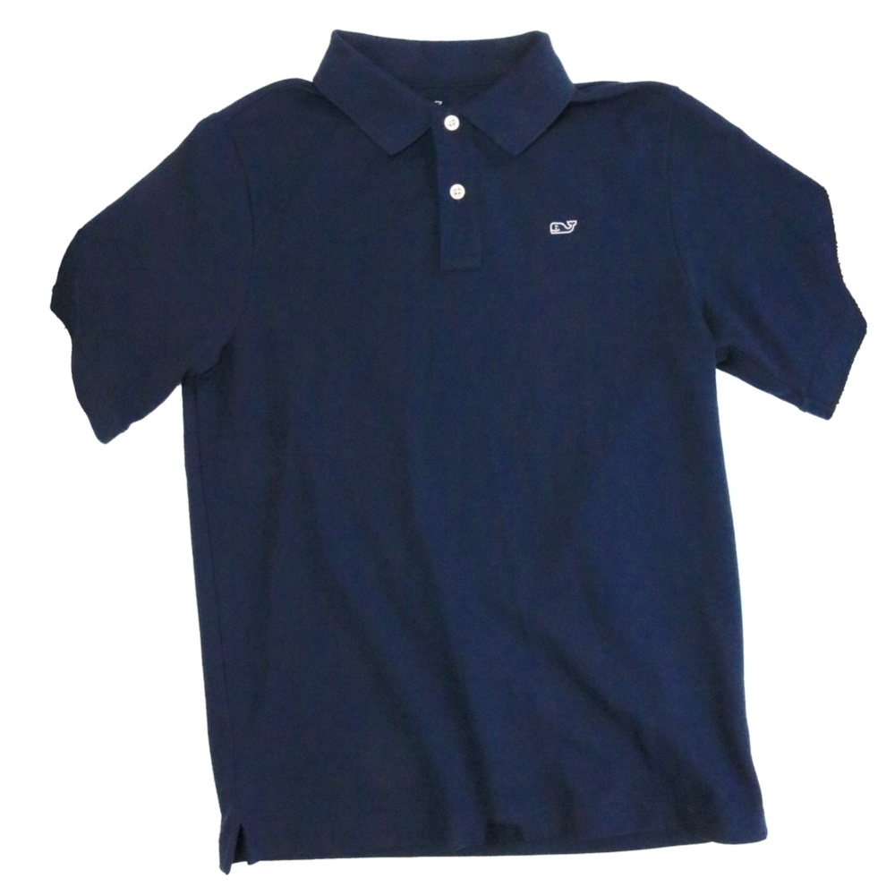 Vineyard Vines Youth Boys Size Large Navy Short Sleeve Cotton Polo Shirt